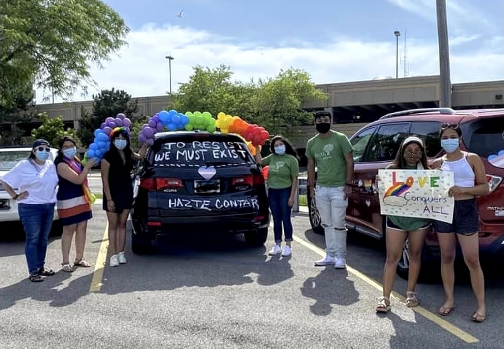Car decorated for Waukegan Pride Drive